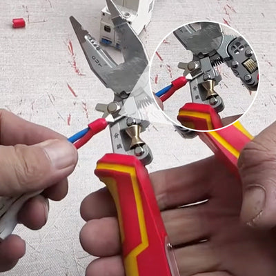 Versatile Wire Stripping Pliers With Built In Electricity Tester