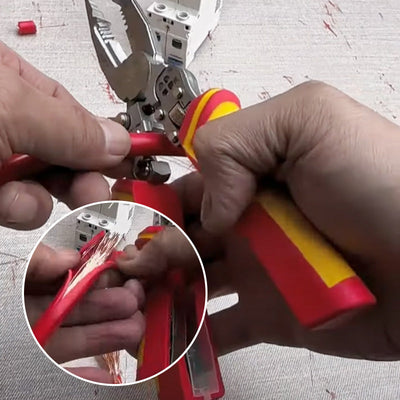 Versatile Wire Stripping Pliers With Built In Electricity Tester