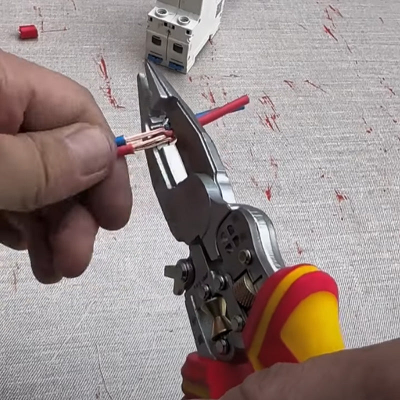 Versatile Wire Stripping Pliers With Built In Electricity Tester