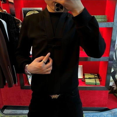Men's Faux Two Piece Long Sleeve Top Stylish Comfortable Fit