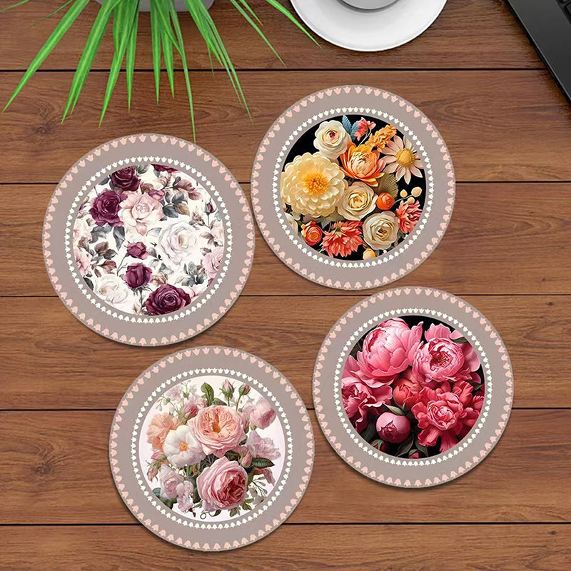 Vintage Floral Table Mats Set For Elegant Dining Decor