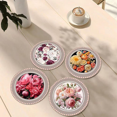 Vintage Floral Table Mats Set For Elegant Dining Decor