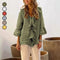 Women's Ruffle Collar Blouse With Stylish Bell Sleeves