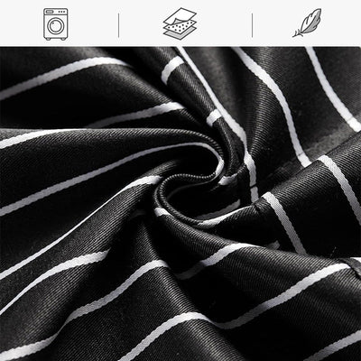 Adjustable Kitchen Apron With Striped Design And Convenient Pockets