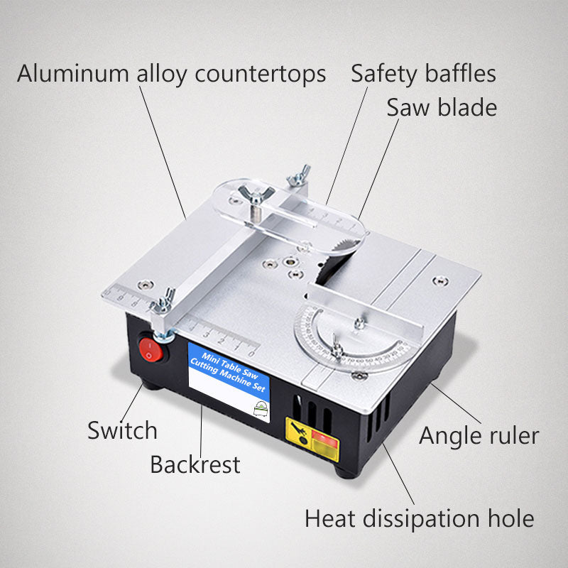 Mini Table Saw Adjustable Speed Multipurpose Cutting Machine Set
