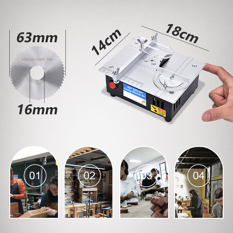 Mini Table Saw Adjustable Speed Multipurpose Cutting Machine Set