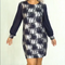 Round Neck Long Sleeve Dress Elegant Classic Style For Women