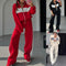 Women's Tracksuit Two-Piece Color Block Casual Athletic Set