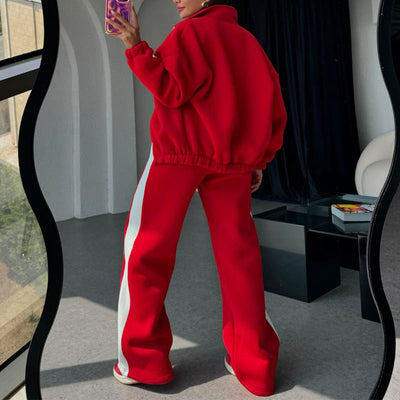 Women's Tracksuit Two-Piece Color Block Casual Athletic Set