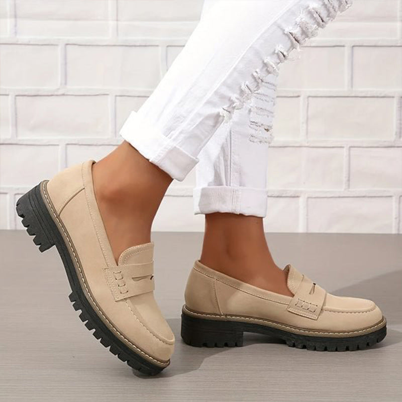 Chunky Platform Loafers Women Comfortable Slip On Casual Shoes