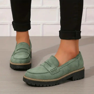 Chunky Platform Loafers Women Comfortable Slip On Casual Shoes