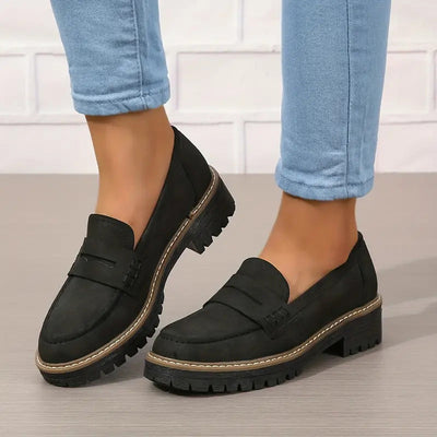 Chunky Platform Loafers Women Comfortable Slip On Casual Shoes