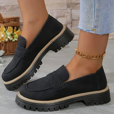 Chunky Platform Loafers Women Comfortable Slip On Casual Shoes