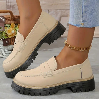 Chunky Platform Loafers Women Comfortable Slip On Casual Shoes