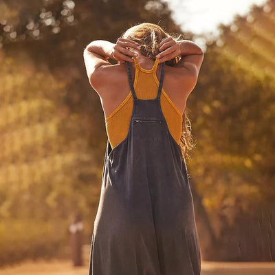 Wide Leg Jumpsuit With Pockets Stylish Comfortable Design