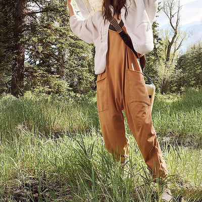 Wide Leg Jumpsuit With Pockets Stylish Comfortable Design