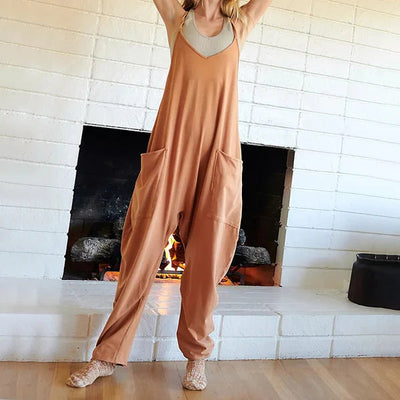 Wide Leg Jumpsuit With Pockets Stylish Comfortable Design