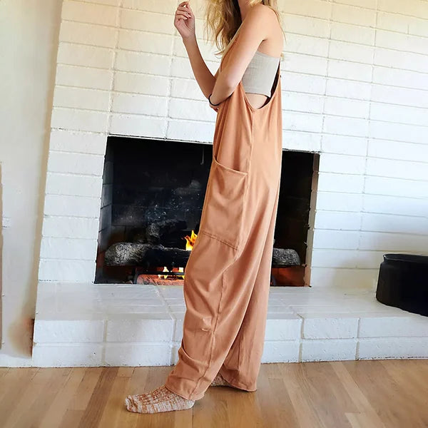 Wide Leg Jumpsuit With Pockets Stylish Comfortable Design