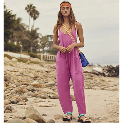 Wide Leg Jumpsuit With Pockets Stylish Comfortable Design