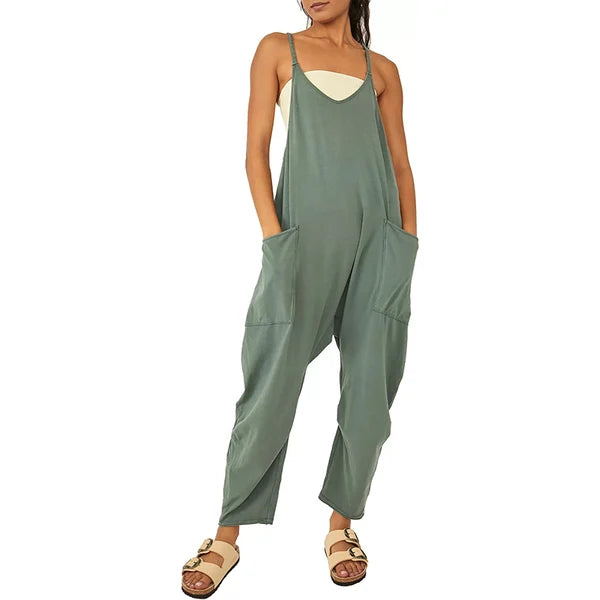 Wide Leg Jumpsuit With Pockets Stylish Comfortable Design