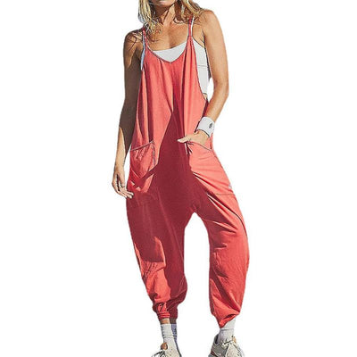 Wide Leg Jumpsuit With Pockets Stylish Comfortable Design