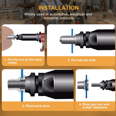 Threaded Insert Nut Rivet Nuts Set Flat Head Durable Installation