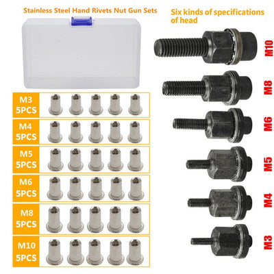 Threaded Insert Nut Rivet Nuts Set Flat Head Durable Installation