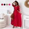 Women’s V Neck Side Slit Dress Elegant Sexy Evening Wear