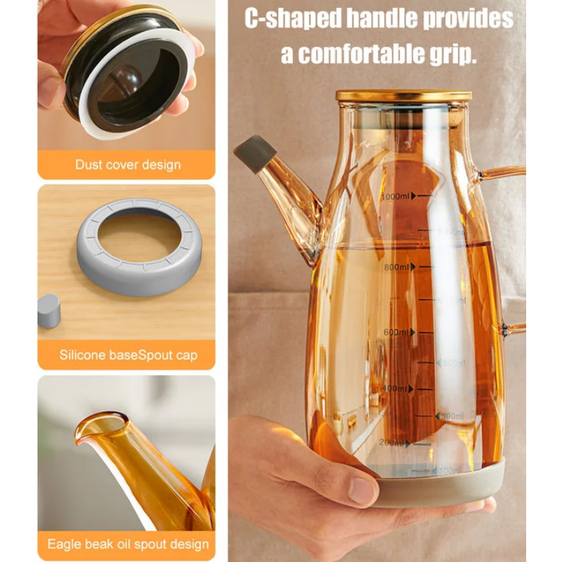 Oil Dispenser Bottle With Drip Free Spout For Easy Pouring