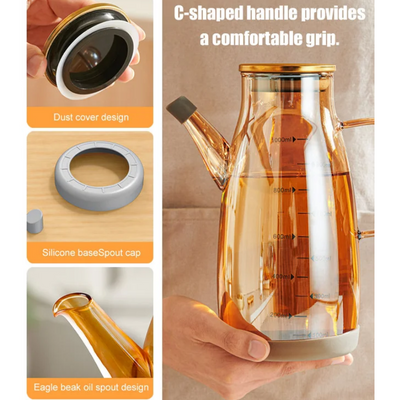 Oil Dispenser Bottle With Drip Free Spout For Easy Pouring