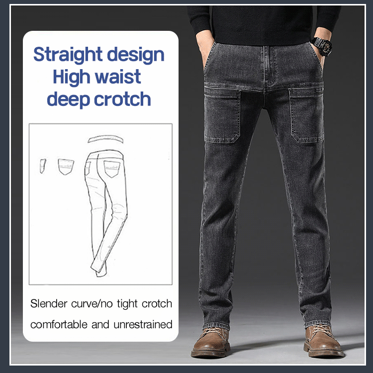 Men's Stretchy Straight-leg Jeans Comfortable Fit Durable Design