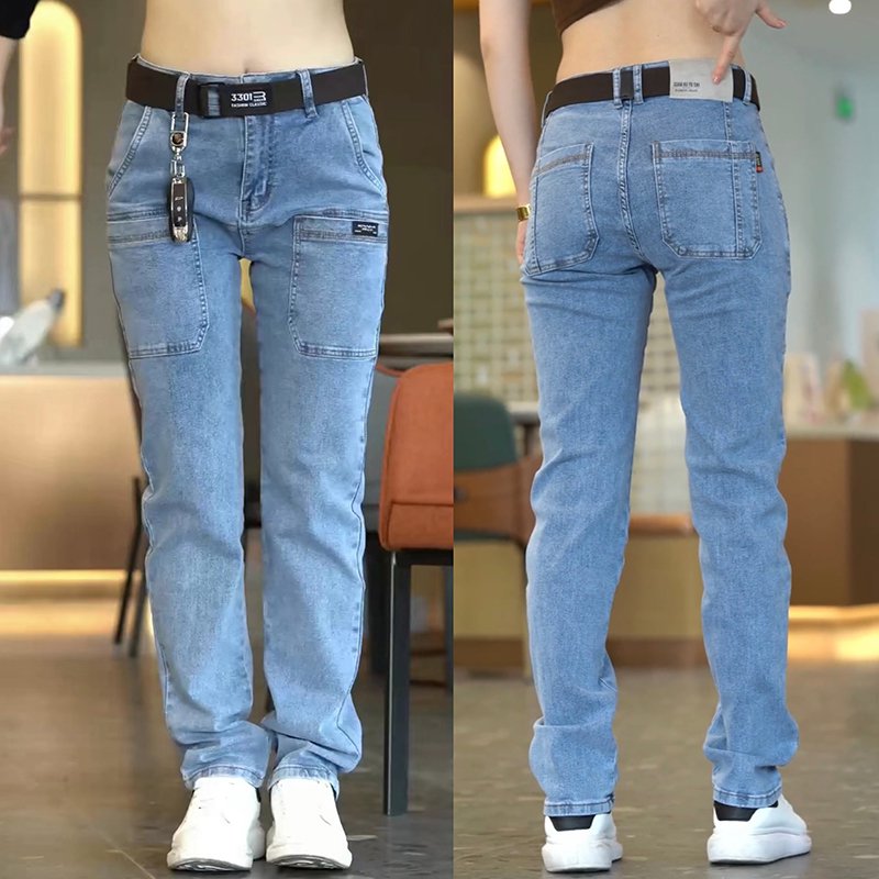 Men's Stretchy Straight-leg Jeans Comfortable Fit Durable Design