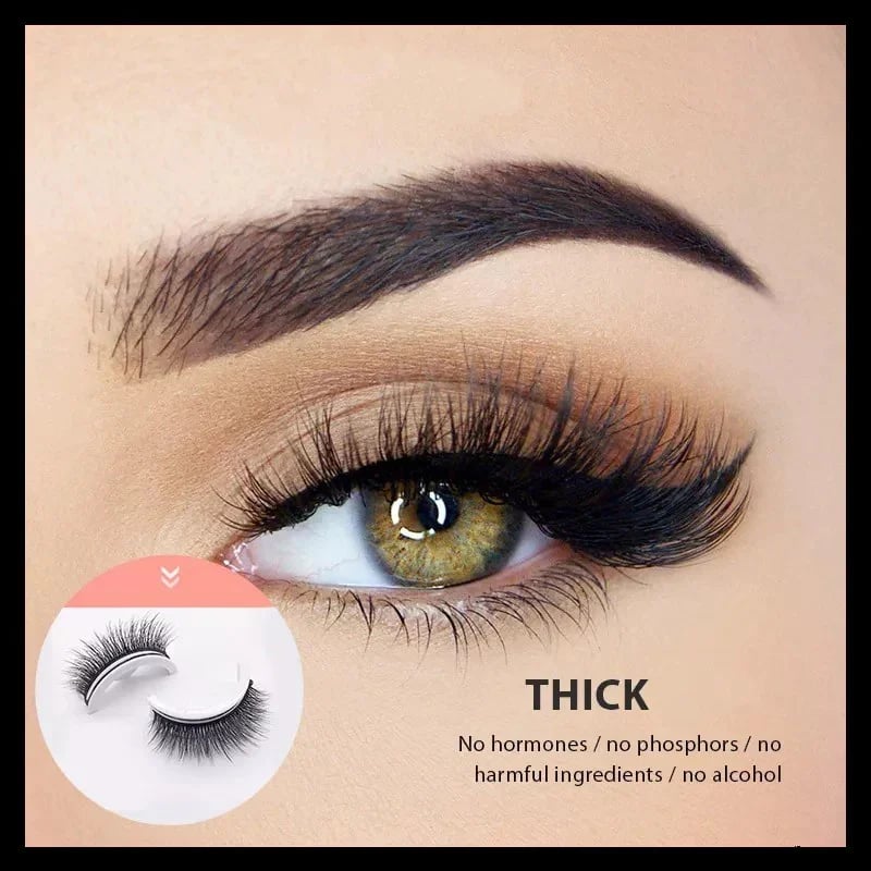 Snap-On Eyelashes Set Natural Look Lightweight Comfortable Wear