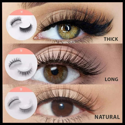 Snap-On Eyelashes Set Natural Look Lightweight Comfortable Wear