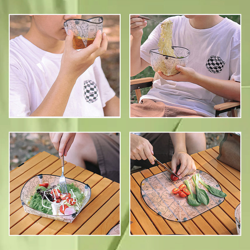 Portable Outdoor Folding Utensils Lightweight Durable PP Camping Set