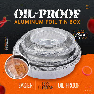 Oil Proof Aluminum Foil Tray Tin Box For Food Storage