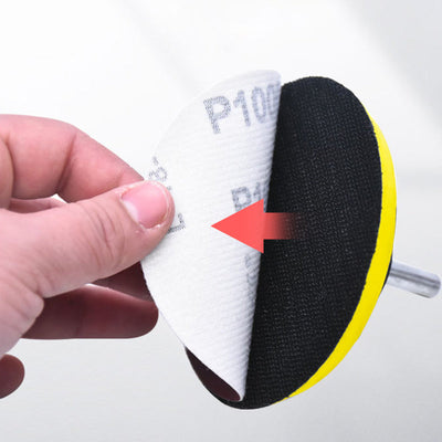 100pcs 4 Inch Round Flocking Sandpaper With Backing Plate Set