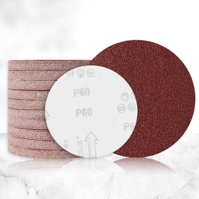 100pcs 4 Inch Round Flocking Sandpaper With Backing Plate Set