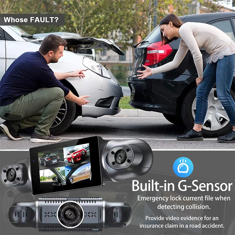 4-Channel Dash Cam Ultra-Wide Angle Full HD Driving Safety Recorder