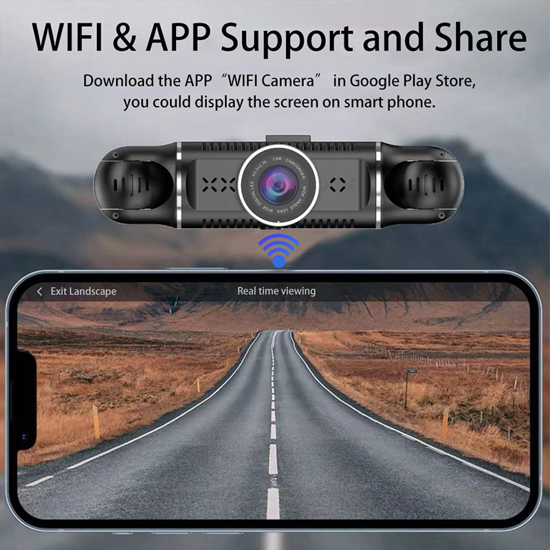 4-Channel Dash Cam Ultra-Wide Angle Full HD Driving Safety Recorder
