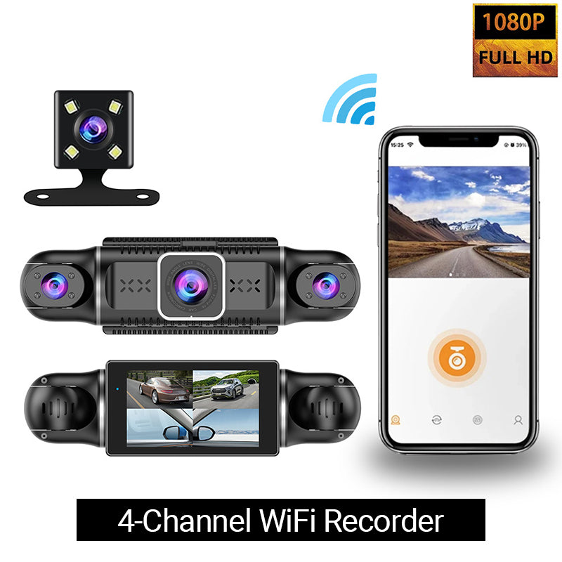 Driving Security 4-Channel 1080P Car Recorder With Night Vision