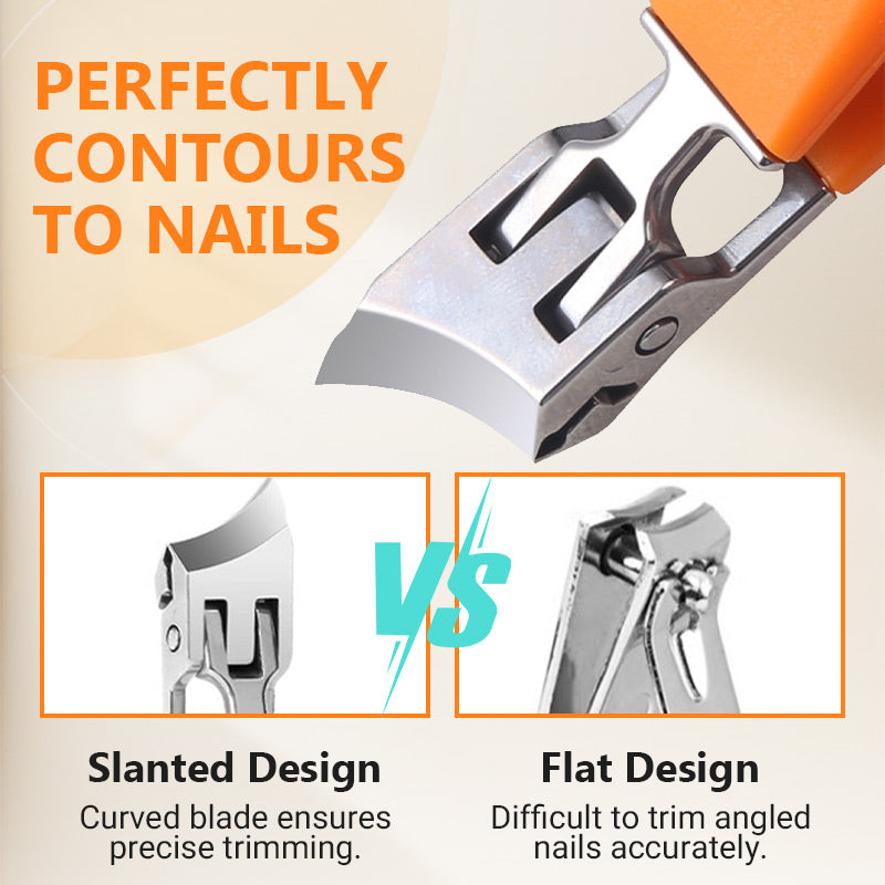 Wide Jaw Nail Clipper Slanted Design Anti-Splash Precision Tool