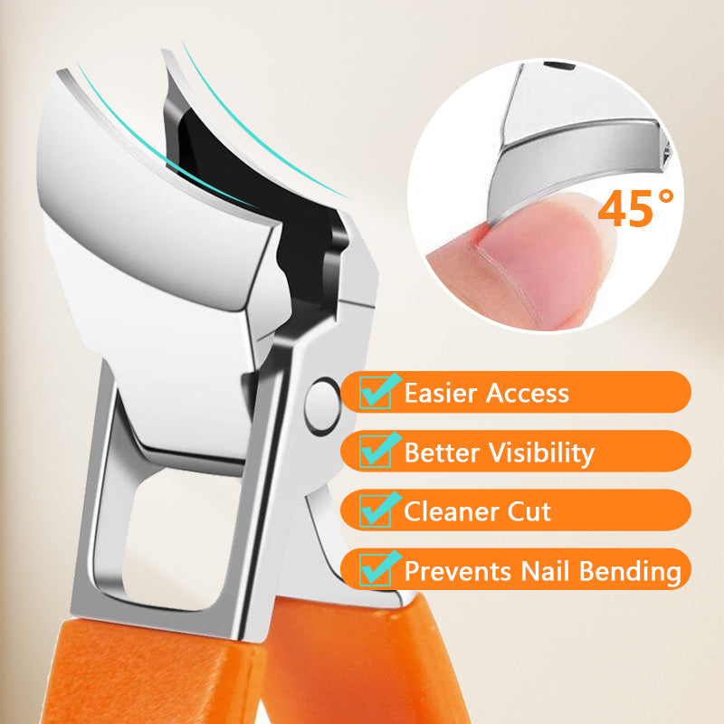 Wide Jaw Nail Clipper Slanted Design Anti-Splash Precision Tool