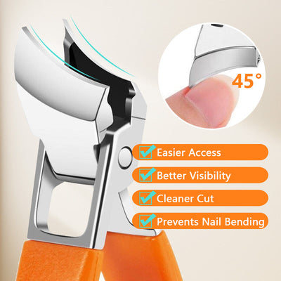 Wide Jaw Nail Clipper Slanted Design Anti-Splash Precision Tool