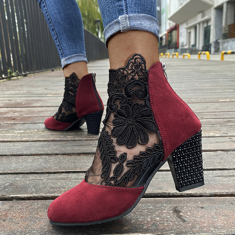 Women's Lace High Heels Elegant Summer Shoes For Women