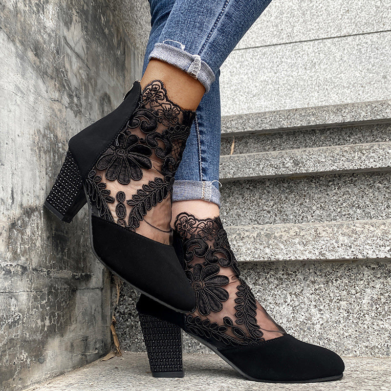 Women's Lace High Heels Elegant Summer Shoes For Women