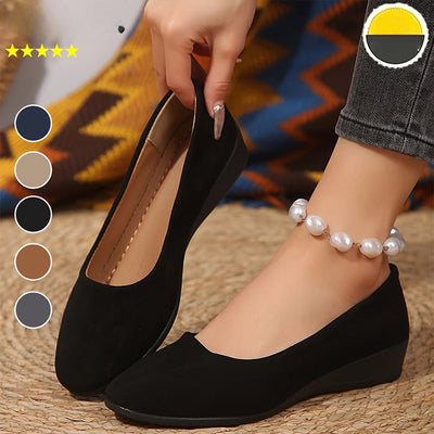 Elegant Lightweight Low Heel Wedge Shoes With Anti-Slip Comfort