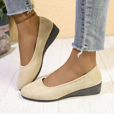 Elegant Lightweight Low Heel Wedge Shoes With Anti-Slip Comfort