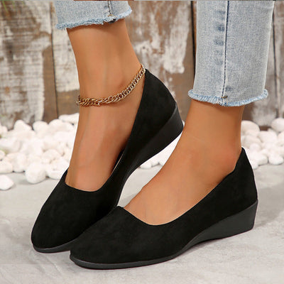Elegant Lightweight Low Heel Wedge Shoes With Anti-Slip Comfort