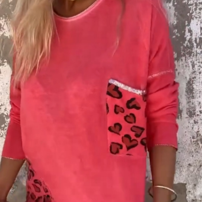 Women's Loose Long Sleeve Top Round Neck Casual Fit